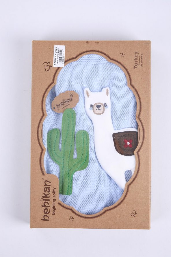 Babyhola Kız Erkek Bebek Triko Battaniye Kutulu Hediyelik Sevimli Hayvanlar 3 Boyutlu Lama Figürü 2005 - 3