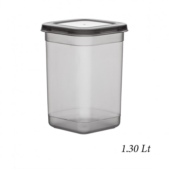 Porsima 431-GR 12 li Çok Amaçlı Kapaklı Etiketli Gıda Erzak Bakliyat Saklama Kabı Seti 1.30 Lt - Gri - 3