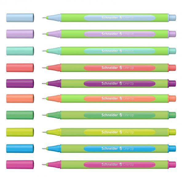 Schneider Line-Up Pastel 0.4mm Tükenmez Kalem Metal Tüp 10 Lu Set SCT951 - 2