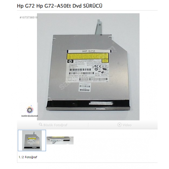 Hp G72 Hp G72-A50Et Dvd SÜRÜCÜ
