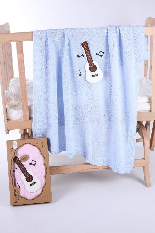 Babyhola Kız Erkek Bebek Triko Battaniye Kutulu Hediyelik Sevimli Hayvanlar 3 Boyutlu Gitar Figürü 2009 - 4