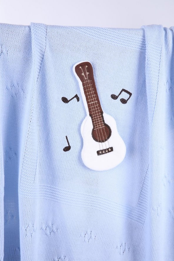 Babyhola Kız Erkek Bebek Triko Battaniye Kutulu Hediyelik Sevimli Hayvanlar 3 Boyutlu Gitar Figürü 2009 - 5