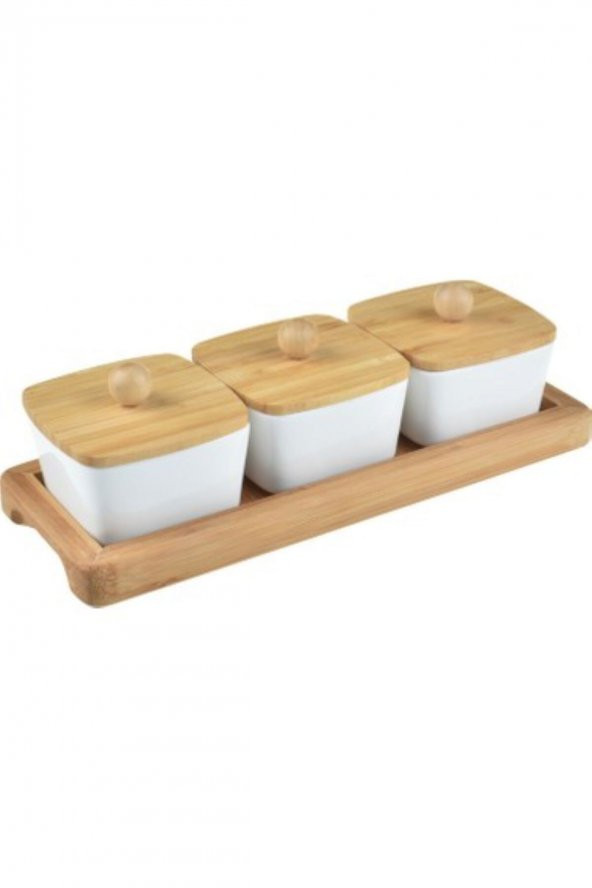 Bambum 7 Parça Kahvaltı Seti Bambu Standlı