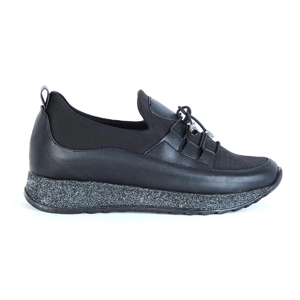 Ayakcenter 23-8010 Siyah Streçli Ayışığı Kadın Casual Ayakkabı - Resim 2