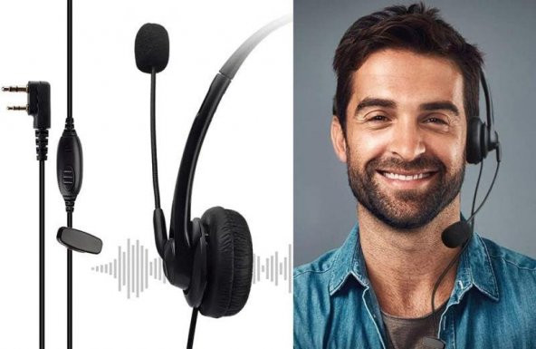 K8 Baofeng Wln Retevis Zastone Teknoben Mars Zetcom Telsiz Kulaklık Oyuncu Cafe Görevli Kulaklığı - 3