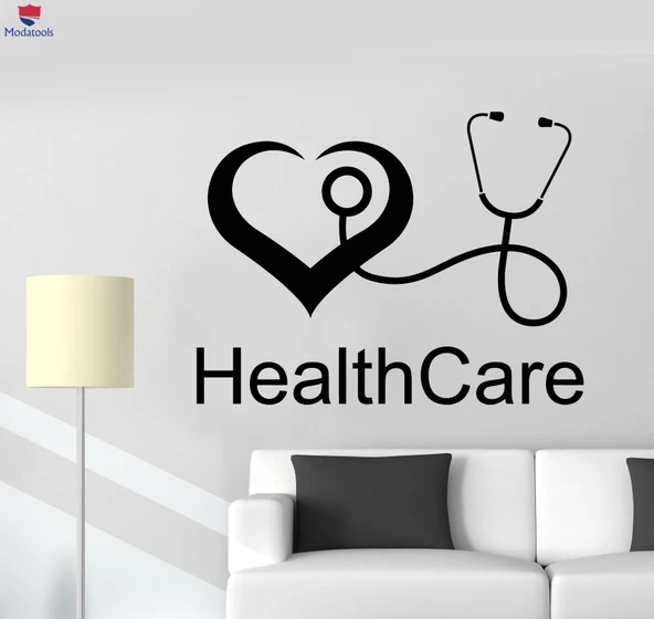 Dekorasyon Duvar Sticker Sağlık Kalp Atışı Kliniği Tıbbi Ofis Sağlıklı Çıkartmalar