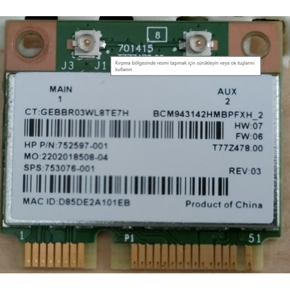 Hp Stream 11-D Serisi 11-D001Nt Wifi Kart Wireless