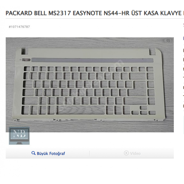 PACKARD BELL MS2317 EASYNOTE NS44-HR ÜST KASA KLAVYE KASASI