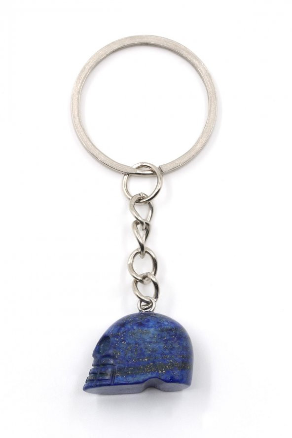 Lapis Lazuli Doğal Taş Kuru Kafa Model Anahtarlık