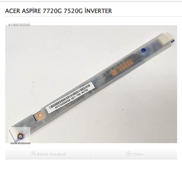 ACER ASPİRE 7720G 7520G İNVERTER