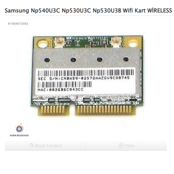 Samsung Np540U3C Np530U3C Np530U3B Wifi Kart WİRELESS KART