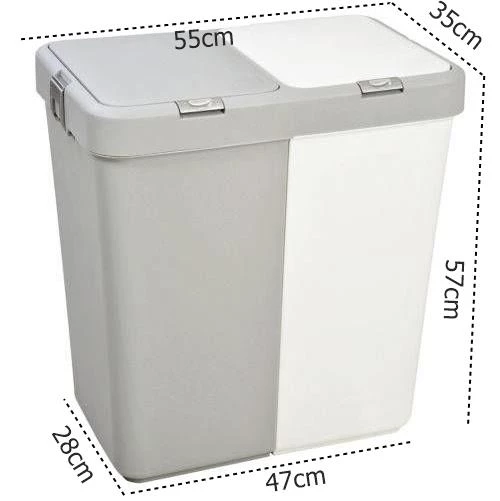 Motek Kirli Çamaşır Sepeti Çift Gözlü Kirli Sepeti Otomatik Kapaklı 80 Litre - 11