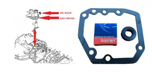 OPEL ASTRA F  ŞANZIMAN ÜST KAPAK KEÇESİ, + CONTASI