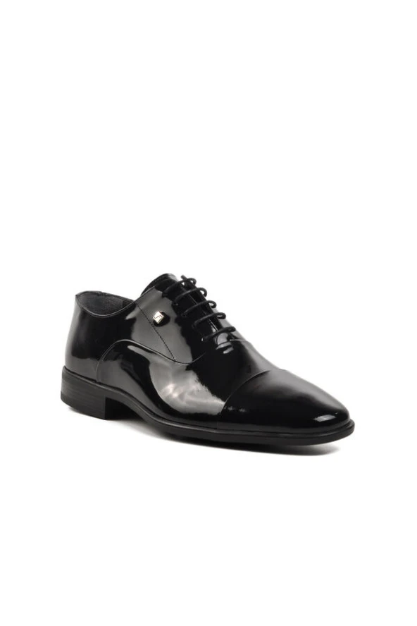 Fosco Siyah Rugan Hakiki Deri Erkek Klasik Ayakkabı