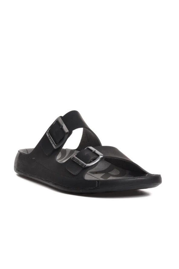 Ayakmod Kahve Çift Bantlı Erkek Terlik - 3