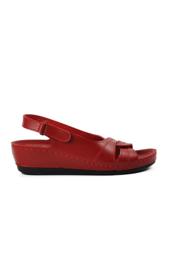 Bento Kırmızı Kadın Dolgu Taban Sandalet