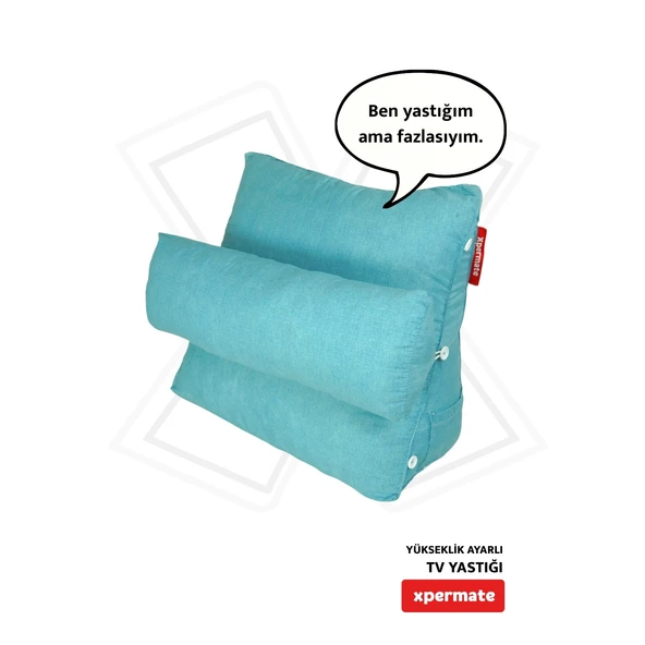 XPERMATE Yükseklik Ayarlı Tv Yastığı Bel Destek Yastığı Sırt Yastığı Boyun Destekli Yastık Ameliyat Sonrası YastıkMavi - 1
