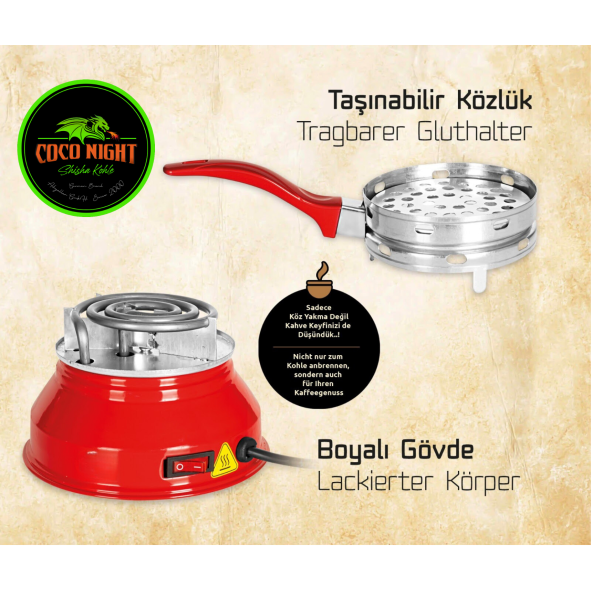 Coco Night Taşınabilir közlük, Közmatik nargile, nargile kömürü, nargile koz yakma, elektrikli köz ocagı - 5