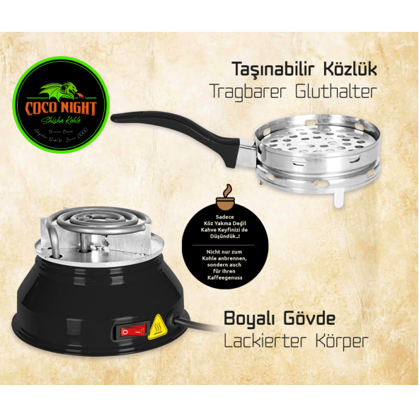 Coco Night Taşınabilir közlük, Közmatik nargile, nargile kömürü, nargile koz yakma, elektrikli köz ocagı - 6
