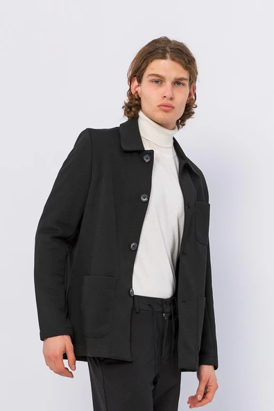 CEKMON Erkek Düğmeli Çok Cepli Rahat Blazer Regular Fit Klasik Ceket - 5