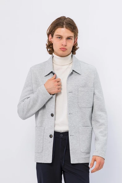 CEKMON Erkek Düğmeli Çok Cepli Rahat Blazer Regular Fit Klasik Ceket - 12