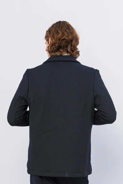 CEKMON Erkek Düğmeli Çok Cepli Rahat Blazer Regular Fit Klasik Ceket - 9