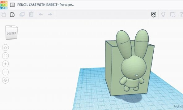Rabbit- Porta Penne Pasqua Coniglio İle Pencil Case Plastik Aparat