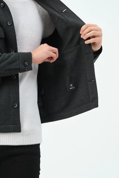 CEKMON Erkek Düğmeli Çok Cepli Rahat Regular Fit Klasik Ceket - 8