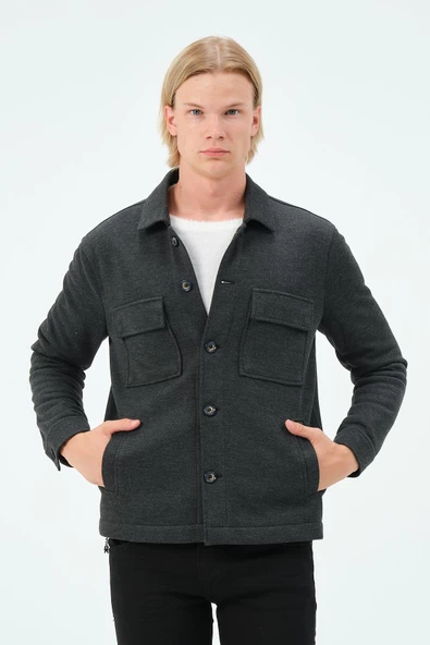 CEKMON Erkek Düğmeli Çok Cepli Rahat Regular Fit Klasik Ceket - 7