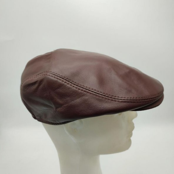 Klasik Kesim Deri Kasket Fındık Renk - 2