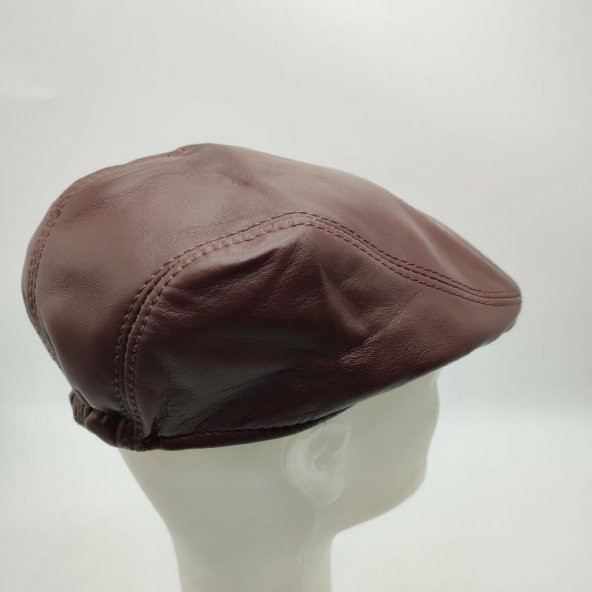 Klasik Kesim Deri Kasket Fındık Renk - 3