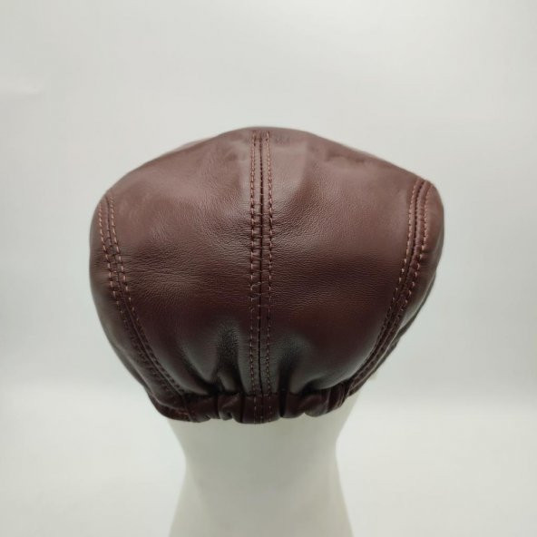 Klasik Kesim Deri Kasket Fındık Renk - 5