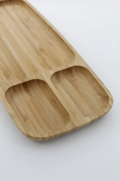 Bambu Bölmeli Sunum Tabağı 38x16x2 Cm - Resim 2