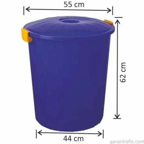 Garanti Metal 7484 Plastik Klasik Kapaklı Kilitli Çöp Kovası (100 Litre)