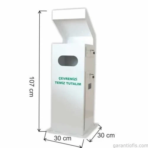 Garanti Metal 1722 Dış Mekan Kare Çöp Kovası (Küllüklü)
