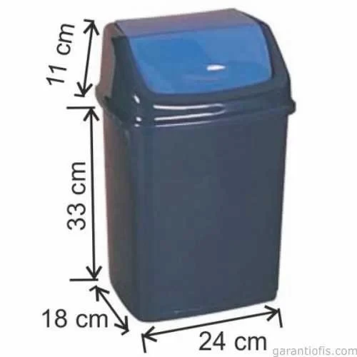 Garanti Metal 7406 Plastik İtme Kapaklı Çöp Kovası (16 Litre)