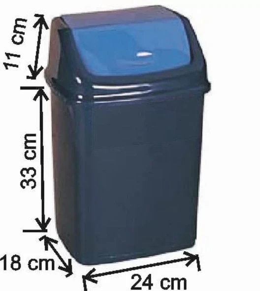 Garanti Metal 7406 Plastik İtme Kapaklı Çöp Kovası (16 Litre) - 2