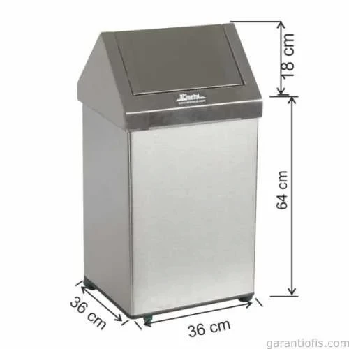 Garanti Metal 1312 Çatı Kapaklı Tekerlekli Çöp Kovası (79 Litre) ürün görseli 1