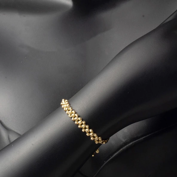 14 Ayar Balık Sırtı Dorika Altın Bileklik - Resim 4