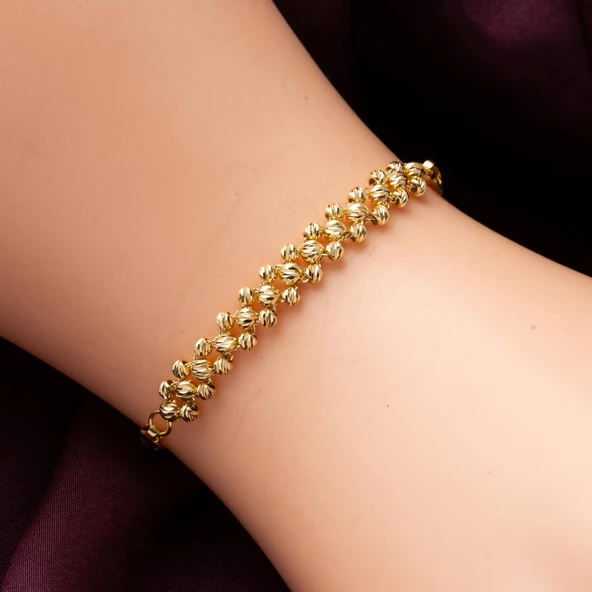 14 Ayar Balık Sırtı Dorika Altın Bileklik - Resim 2