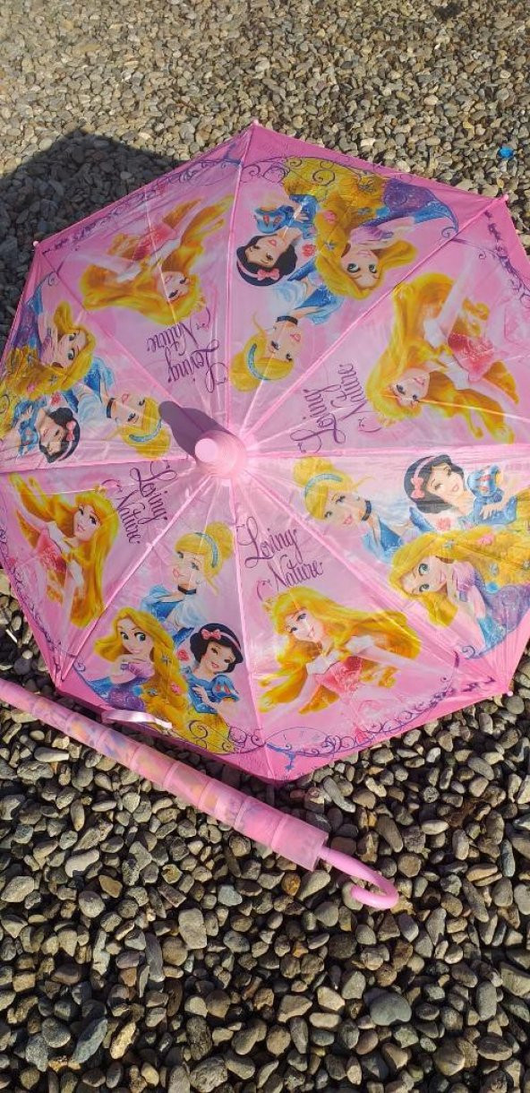 DZC KUZENLER AVM KIZÇOCUK ŞEMSİYE PEMBE PERİ KIZLARI PRENSES