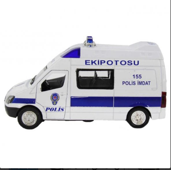 BİRLİK İŞIKLI SESLİ METAL 1/36 ÇEKBIRAK EKİP OTOSU  POLİS OYUNCAK - 3