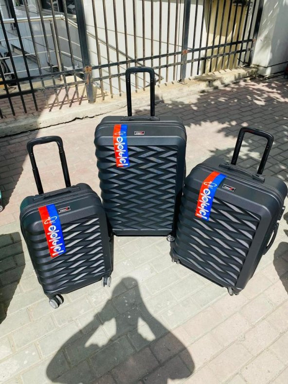 DZC KUZENLER AVM  %100 SAF ABS ÇEKÇEKLİ SEYAVAT VALİZ BAVUL ÇANTA 3 LÜ SET - 8