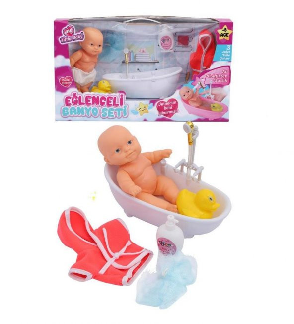 DZC KUZENLER AVM Banyo Yapan Et Bebek Gerçek Su Devir Daimli Küvetli Bebek Fıskiyeli DEV KUTU ürün görseli 1