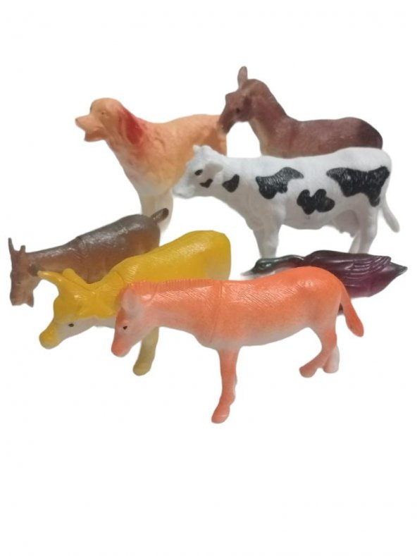 DZC KUZENLER AVM 7 PARÇA EVCİL HAYVANLAR ÇİFTLİK SET OYUNCAK FİGÜR 6-15CM ARALIĞI - 4
