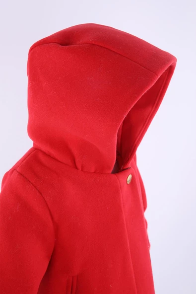 Babyhola Kız Bebek Çocuk Pamuk Astarlı Kapüşonlu Kürk Detaylı Kaşe Kaban Kışlık 13494 - 5