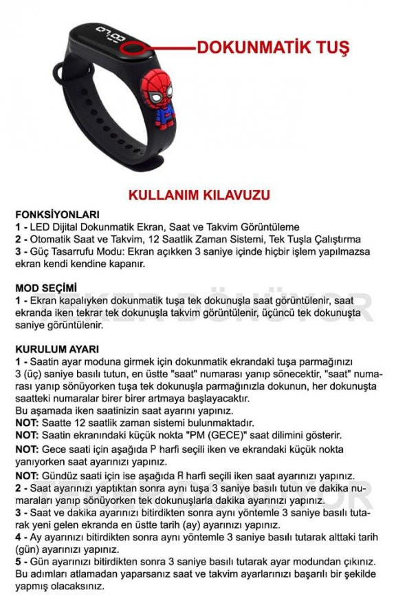 DZC KUZENLER AVM kuş Figürlü Led Dokunmatik Ekranlı Dijital Çocuk Ve Genç Kol Saati (AKILLI DEĞİLLER) - 2