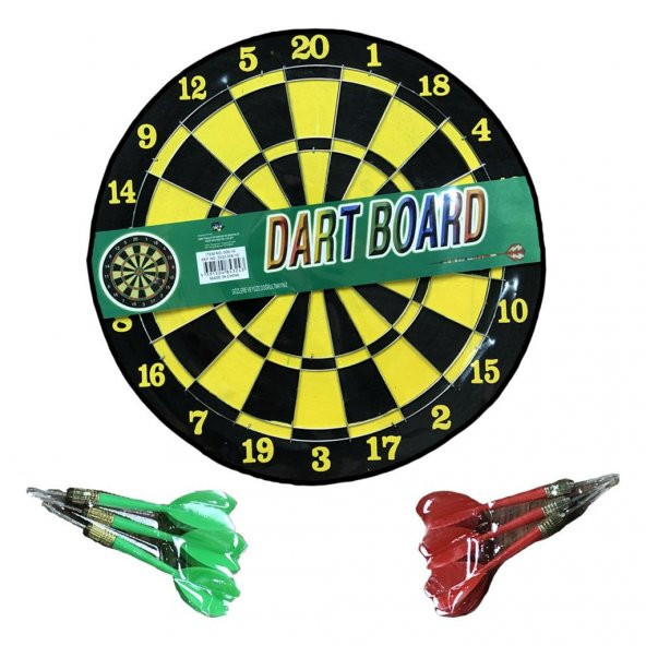 DZC KUZENLER AVM ÇİFT YÖNLÜ İĞNELİ DART TAHTASI 6 OK SPOR AKTİVİTE OYUNCAK 23 CM