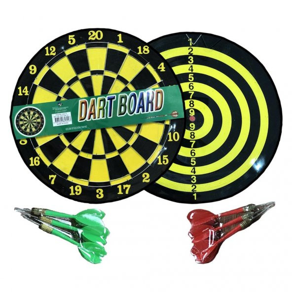 DZC KUZENLER AVM ÇİFT YÖNLÜ İĞNELİ DART TAHTASI 6 OK SPOR AKTİVİTE OYUNCAK 23 CM - 2