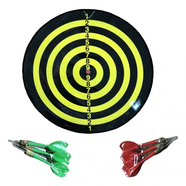 DZC KUZENLER AVM ÇİFT YÖNLÜ İĞNELİ DART TAHTASI 6 OK SPOR AKTİVİTE OYUNCAK 23 CM - 3